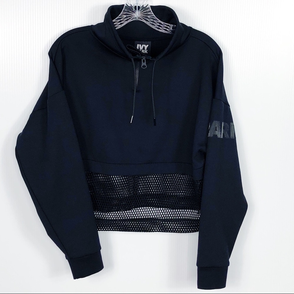 Ivy Park Cropped Sweater with Mesh Bottom